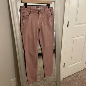 Old Navy Women's Rockstar Super Skinny Mid Rise Sateen Pink Salt Jeans Size 10